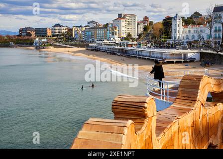 Jardines de Piquio, Playa El Sardinero Strand, Santander, Kantabrien, Spanien, Europa Stockfoto