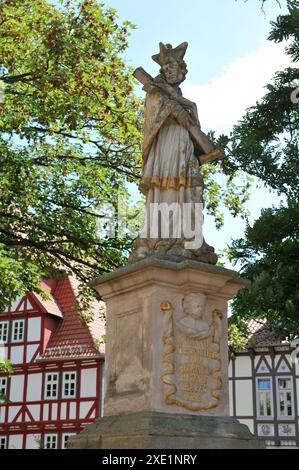 Denkmal für Johannes Nepomuk in Duderstadt, Deutschland Stockfoto