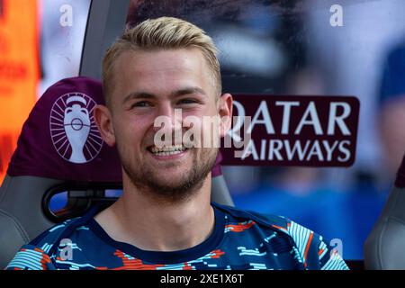 Berlin, Deutschland. Dienstag, 25. Juni 2024. Matthijs de Ligt (Niederlande, #03), GER, Niederlande (NED) vs. Österreich (AUT), Fussball Europameisterschaft, UEFA EURO 2024, Gruppe D, 3. Spieltag, 25.06.2024 Foto: Eibner-Pressefoto/Michael Memmler/Alamy Live News Stockfoto