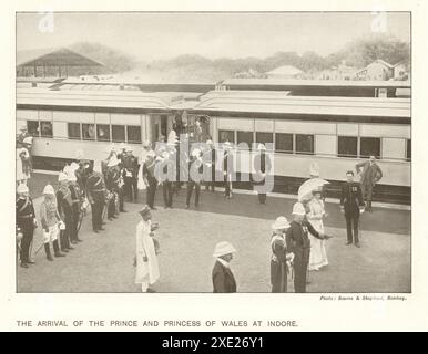 Die Ankunft des Prinzen und der Prinzessin von Wales in Indore. Indien. 1910 Stockfoto