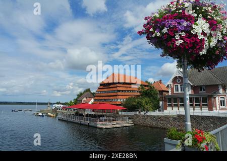 Neustadt in Holstein, Blick auf das Binnenwasser und Pagodenspeicher Stockfoto