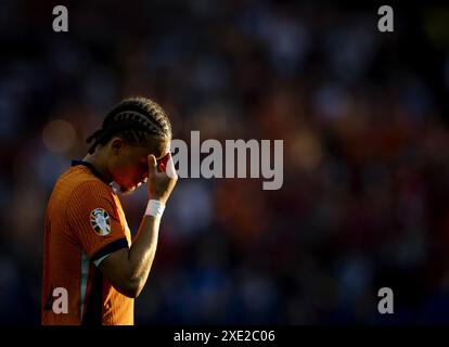 Berlin, Deutschland, 25. Juni 2024. Xavi Simons nach dem Gruppenspiel der UEFA EURO 2024 zwischen den Niederlanden und Österreich im Olympiastadion am 25. Juni 2024 in Berlin. ANP KOEN VAN WEEL/Alamy Live News Stockfoto