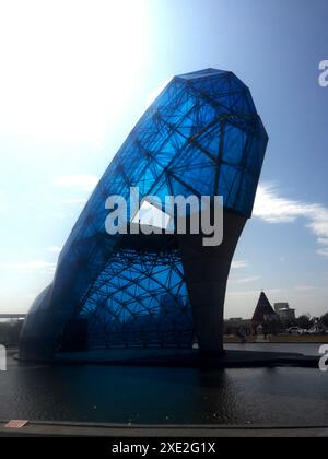 Chiayi County, Taiwan 18. November 2019: Eine Kirche in Form von High Heels in Taiwan. Die Kirche ist eine Stockfoto