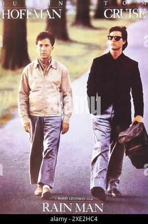 Viersen, Deutschland - 9. Mai. 2024: Original-offizielles Rain-man-Filmposter Detail mit Tom Cruise und Dustin Hoffman aus dem Jahr 1988 Stockfoto