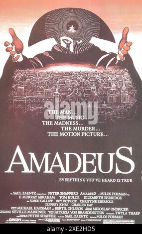 Viersen, Deutschland - 9. Mai. 2024: Original-offizielles Amadeus-Filmplakat aus dem Jahr 1984 Stockfoto