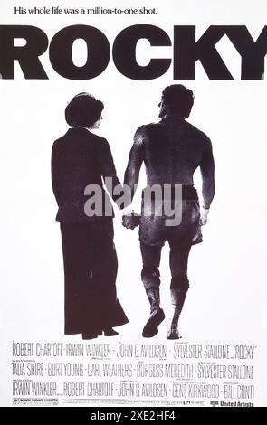 Viersen, Deutschland - 9. Mai. 2024: Original-offizielles Rocky-Filmplakat mit Sylvester Stallone aus dem Jahr 1976 Stockfoto