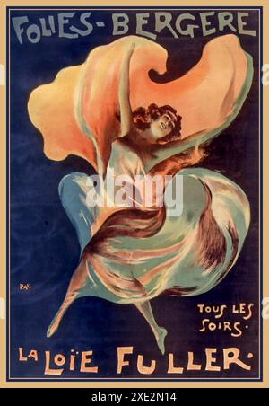 Vintage Folies Bergere Poster für ‘La Loïe Fuller’ im Folies Bergère Cabaret Entertainment Date 1895 Paris Frankreich Stockfoto