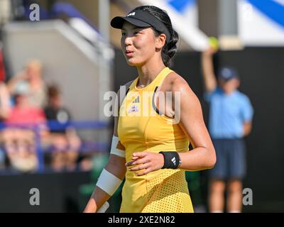 Eastbourne, Großbritannien, 25. Juni 2024. Daria KASATKINA schlug Xinyu WANG (PIC) während des Rothesay International Tennis Tournament im Devonshire Park, Eastbourne, East Sussex, Großbritannien. Stockfoto