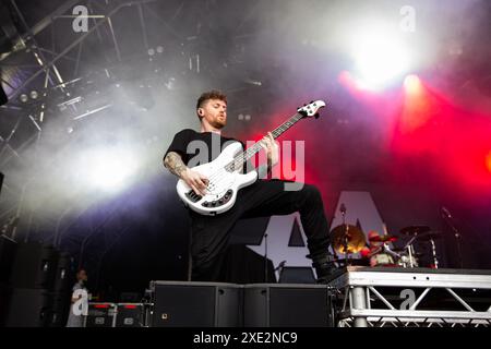 Asking alexandria tritt live auf dem Slam Dunk Festival uk am 26. Mai 2024 auf. Stockfoto