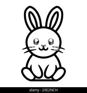Häschen-Symbol oder modernes Liniensymbol. Vektorgrafik und Ikonendesign mit auffälligen Konturen. Schwarz-weiß Pixel Perfect minimalistisches Symbol isoliert weiß Stock Vektor