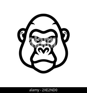 Gorilla-Symbol oder modernes Liniensymbol. Vektorgrafik und Ikonendesign mit auffälligen Konturen. Schwarz-weiß Pixel Perfect minimalistisches Symbol isoliert weiß Stock Vektor