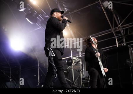 Asking alexandria tritt live auf dem Slam Dunk Festival uk am 26. Mai 2024 auf. Stockfoto