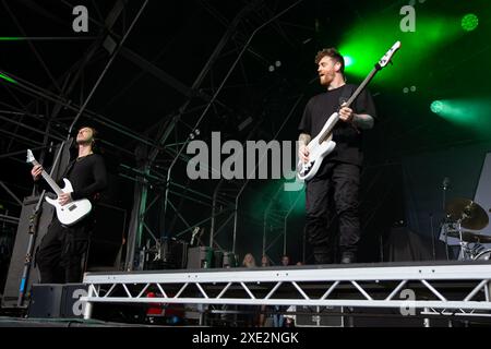 Asking alexandria tritt live auf dem Slam Dunk Festival uk am 26. Mai 2024 auf. Stockfoto