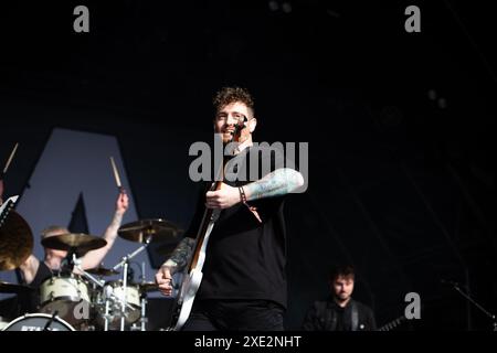 Asking alexandria tritt live auf dem Slam Dunk Festival uk am 26. Mai 2024 auf. Stockfoto