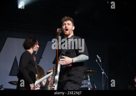 Asking alexandria tritt live auf dem Slam Dunk Festival uk am 26. Mai 2024 auf. Stockfoto