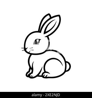 Häschen-Symbol oder modernes Liniensymbol. Vektorgrafik und Ikonendesign mit auffälligen Konturen. Schwarz-weiß Pixel Perfect minimalistisches Symbol isoliert weiß Stock Vektor