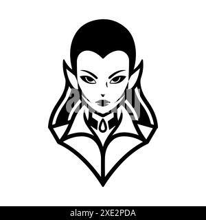 Vampirsymbol oder modernes Liniensymbol. Vektorgrafik und Ikonendesign mit auffälligen Konturen. Schwarz-weiß Pixel Perfect minimalistisches Symbol isoliert weiß Stock Vektor