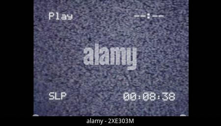 VHS-Video-Player-Bildschirm für Vintage-Effekt für crt-fernseher Stockfoto