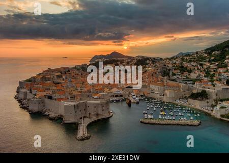 Luftaufnahme der Stadt Dubrovnik in Kroatien Stockfoto