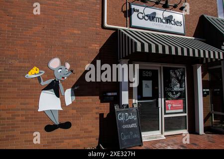 Das Käsegeschäft Les Gourmandes an der Main Street im Zentrum von Moncton, New Brunswick, Kanada Stockfoto