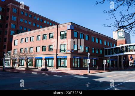 Main Street im Zentrum von Moncton, New Brunswick, Kanada Stockfoto