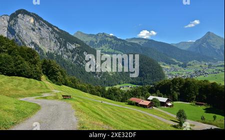 Blick auf Au im Bregenzerwald; Vorarlberg; Österreich Stockfoto