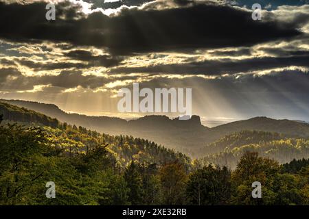 Magische Abendstimmung in der Sächsischen Schweiz 3 Stockfoto