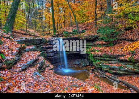 Dundee Falls im Herbst, Beach City Wilderness Area, Ohio Stockfoto