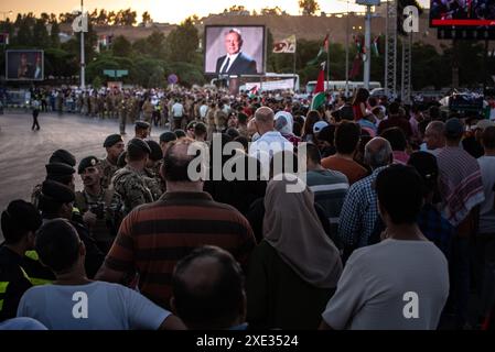 Amman, Jordanien - 9. Juni 2024: Jordanisches Jubiläum des Königs Abdullah. Stockfoto