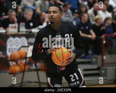 Bill Borekambi (21,SBB Baskets) Barmer 2.Basketball Bundesliga Pro B Nordsaison 2023-24 SBB Baskets Wolmirstedt - Berlin Braves Stockfoto