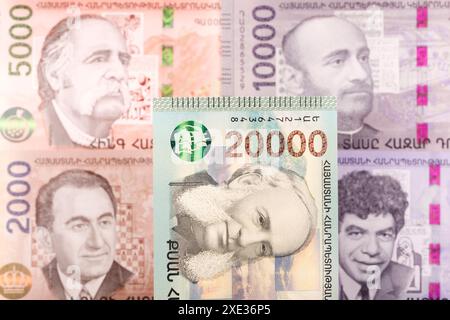 Armenischer DRAM ein geschäftlicher Hintergrund Stockfoto