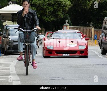 FERRARI F40 1992 Edition, reguläres Rennen für historische Autos, das von 1927 bis 1957 am Wettbewerb Mille Miglia teilnahm Stockfoto