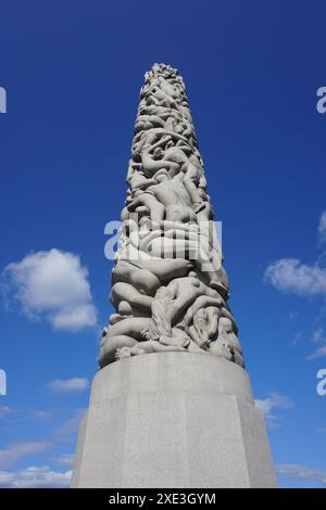 Steinsäule des Menschen in Norwegen Stockfoto