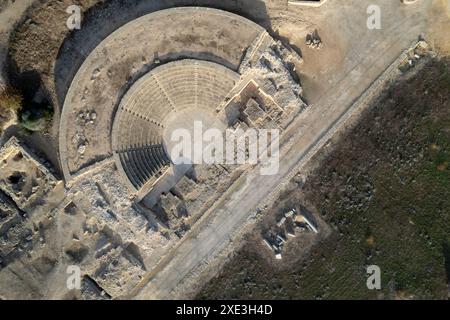 Drohnen-Luftkulisse des archäologischen Parks, antike Stätte. Nea Paphos, zypern, europa Stockfoto