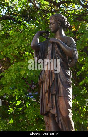 Bronzeskulptur der Diana von Gabii in Budapest, Ungarn Stockfoto