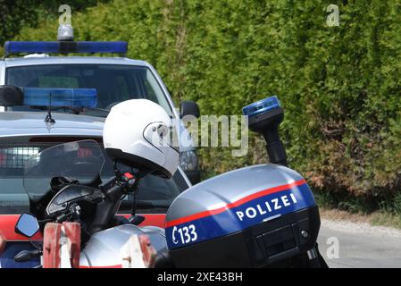 Symbole und Zeichen der Polizei österreichs Stockfoto