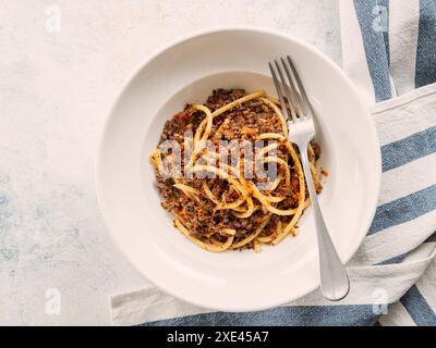 Spaghetti mit Hackfleisch Stockfoto