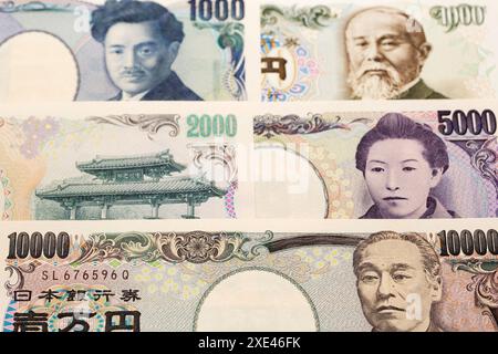 Japanische Yen, ein geschäftlicher Hintergrund Stockfoto