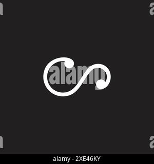 Buchstabe Co-Loop-Kurven einfacher Logo-Vektor Stock Vektor