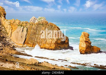 Kantabrien. Playa de la Arnia Strand. Stockfoto