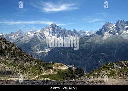 Aiguille Verte, hohe Berge Stockfoto