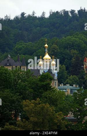 Russisch-orthodoxe Kirche St. Peter und Paul in Karlsbad, Tschechien Stockfoto