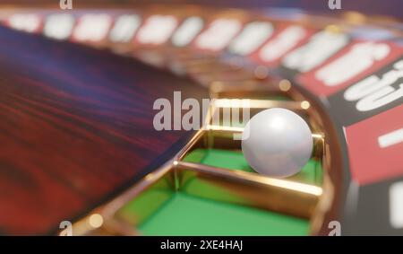 3D Darstellung des Casino-Roulette-Rads für Spielkonzept, Spielhintergrund. Stockfoto