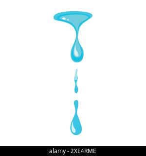 Ein Vektorsymbol in Form eines blauen Wassertropfens. Eine Form mit einem Logo in Form eines flachen Tropfens. Stock Vektor