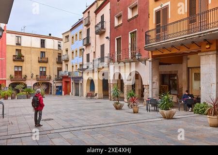 Historisches mittelalterliches Dorf Castello de Empuries. Girona, Katalonien, Spanien Stockfoto