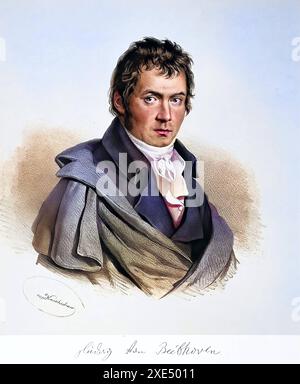 Ludwig van Beethoven, getauft am 17. Dezember 1770 in Bonn, Haupt- und Residenzstadt von Kurköln, gest. 26. März 1827 in Wien, Kaisertum Österreich wa Stockfoto