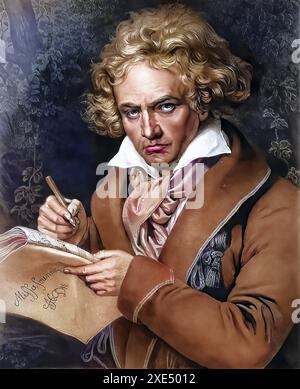 Ludwig van Beethoven, getauft am 17. Dezember 1770 in Bonn, Haupt- und Residenzstadt von Kurköln, gest. 26. März 1827 in Wien, Kaisertum Österreich wa Stockfoto