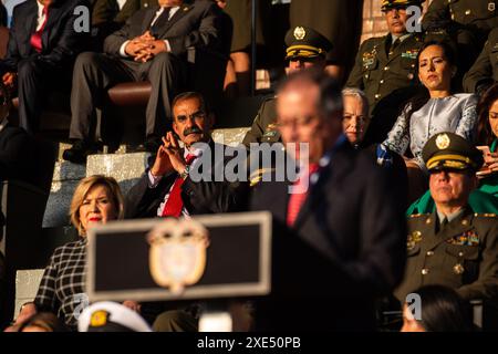 Bogota, Kolumbien. Juni 2024. Der ehemalige Polizeidirektor Rodolfo Palomino nimmt an der Aufstiegszeremonie für Brigadegeneräle der kolumbianischen Nationalpolizei in der General Santander Police Academy in Bogota am 25. Juni 2024 Teil. Foto: Sebastian Barros/Long Visual Press Credit: Long Visual Press/Alamy Live News Stockfoto