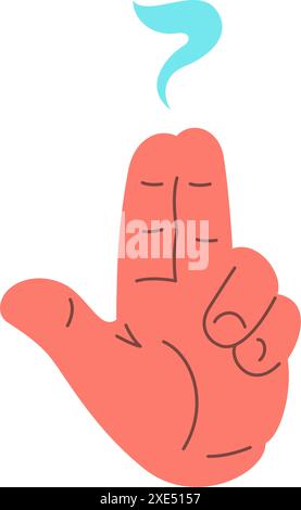 Männliche Handpistole, die Geste mit Rauch gefährliche Waffe Konzept Symbol Vektor flache Illustration. Menschliche Cartoon Arm Finger Pistole Form kriminelle M Stock Vektor