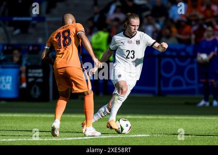 Berlin, Deutschland. Juni 2024. Patrick Wimmer (23) aus Österreich war beim Spiel der UEFA Euro 2024 in der Gruppe D zwischen den Niederlanden und Österreich im Olympiastadion in Berlin zu sehen. Quelle: Gonzales Photo/Alamy Live News Stockfoto